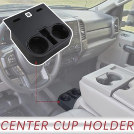 TQPONLY Center Console Floor Cup Holder Insert Fitment 2015-2020 Ford F150 F250 F350 F450 Super Duty Truck Accessories Jump Seat Cup Holder