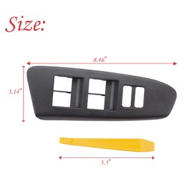 RLB-HILON Window Switch Bezel Compatible with 2012 to 2015 Toyota Tacoma Driver Side Master Power Window Switch Panel, Replaces# 74202-04040, Black Color