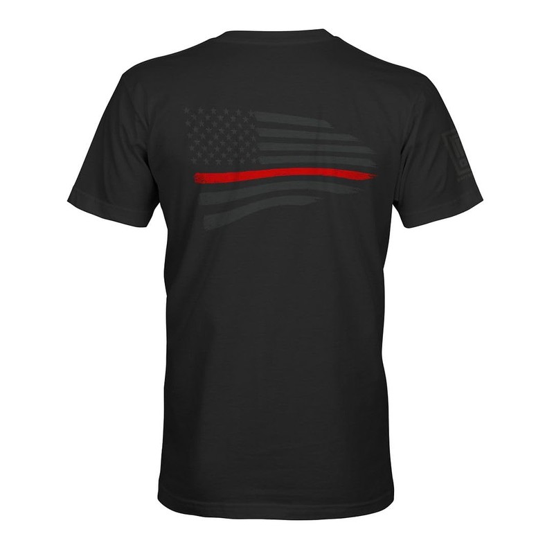 Thin Red Line Firefighter Support USA Flag Men's Stealth T-Shirt