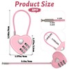 3Pcs 3 Digit Combination Lock for Locker, Pink Heart Lock