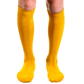 COUVER Calcetines de béisbol y softball de algodón con acolchado de rizo, Amarillo Dorado, Small