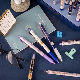 4Pcs Cute Kawaii Starry Sky Travel Press Mechanical Pencil Writing Student Stationery Automatic Pencil For Draft Drawing, Carpenter, Crafting, Art Sketching Party Gifts Office Supply，Random Color