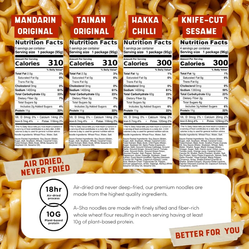 A-Sha Healthy Asian Instant Noodles with Sauce Pack | Best