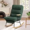 Rocking Chair with Footrest-Glider Rocker Chair with Retractable Footrest and