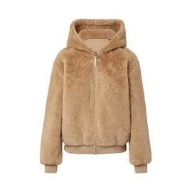 s.Oliver Reversible Faux Fur Jacket with Hood, sandstone