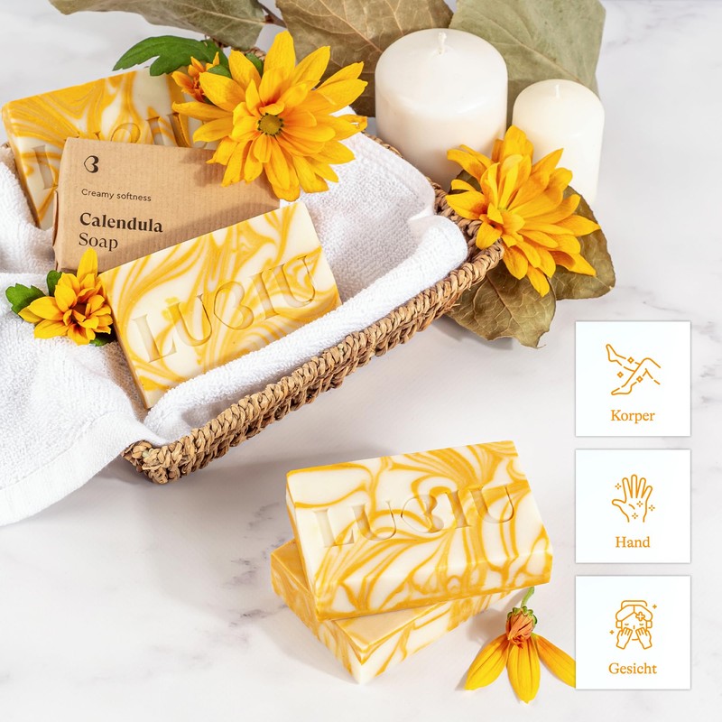 lubiu Marigold Soap Piece - 100 g Natural Soap as