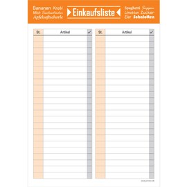 PRICARO Typo Shopping List Orange A5 Pack of 3