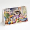 Caroline's Treasures DAC6901GCA7P Decorating Easter Shih Tzu Greeting Cards Pack