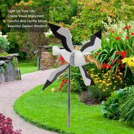Luqeeg Seagull Windmill Garden Spinner Lawn Ornament, Adds Color and Vibrance to Garden or Patio, Durable and Weatherproof, Easy to Install, Attract Birds, Beautiful Design
