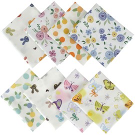Misscrafts 8pcs Cotton Craft Fabric Bundle 18" x 22" Pre-Cut Quilt Squares Fat Quarters Quilting Fabric for Sewing Crafting Patchwork DIY Scrapbooking Butterfly