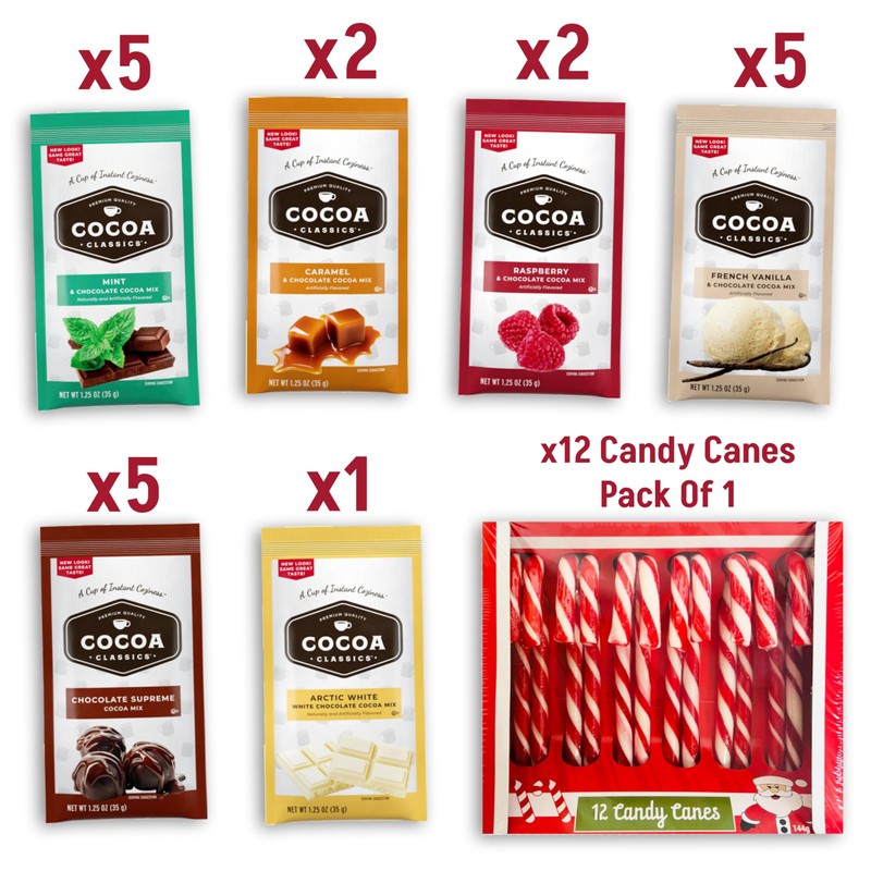 Hot Cocoa & Candy Cane Gift Set – 20 Premium