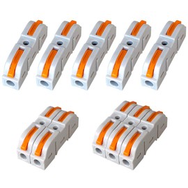 QitinDasen 16Pcs Premium SPL-1 Lever-Nut Wire Connectors, One-to-One Conductor Compact Wire Connectors, Splicing Type Quick Conductors Cable Clamp Terminal Block Spring Connector (Free Combination)