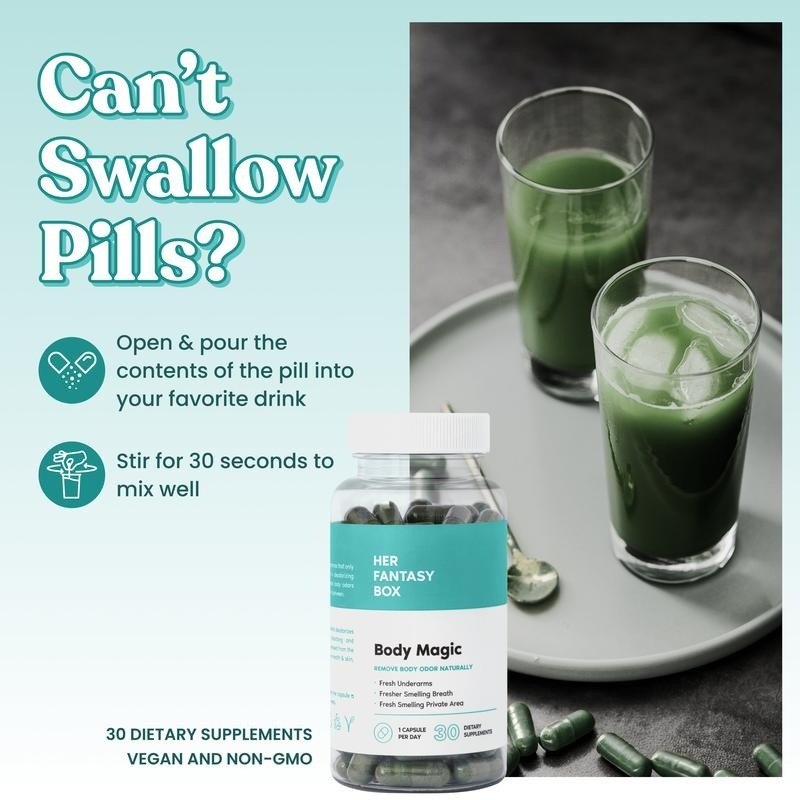 Body Magic Chlorophyll Pill - For Body Odor, Detox &