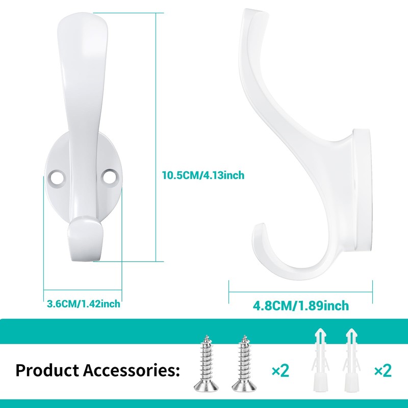 Ruiziiz Coat Hooks Heavy Duty - Easy to Install Metal
