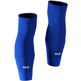 Tekkerz Mangas juveniles alternativas a los calcetines de fútbol, mangas de fútbol, rugby proporciona compresión y prevención de lesiones., Azul Real, Juventud