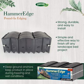 Gardeneer by Dalen HammerEdge Pound in Edging - 16 Durable Interlocking Pieces -18 feet of Coverage - Made in USA - Easy to Install