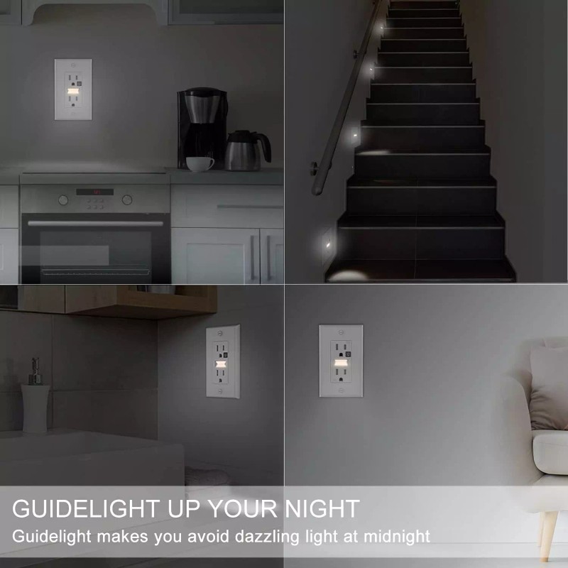 SOZULAMP Tamper Resistant(TR) Receptacle Outlet with Night Light-Easy to Install