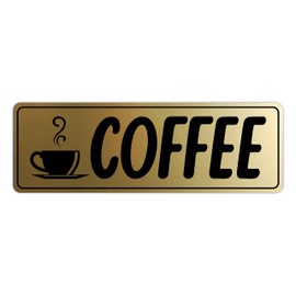 Signs ByLITA Standard Coffee Sign (Brushed Gold) - Large