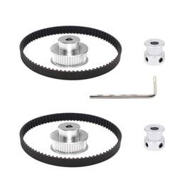 Befenybay 2Kit 2GT Synchronous Wheel 20 & 40 Teeth Aluminium Tooth Disc with 6.35mm Bore and 2pcs Length 200mm Width 6mm Belt (20-40T-6.35B-6)