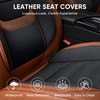 TIEHESYT Leather Car Seat Covers Full Set with Lumbar Support,