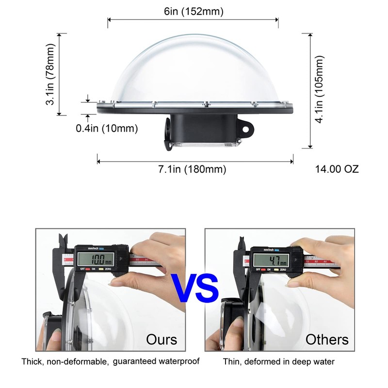 SOONSUN Dome Port for GoPro Hero 5 6 7 Black