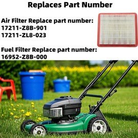 GCV160 Air Filter Tune UP Kit Fits for Honda GCV 160 GCV 170 GCV170 GCV190 GCV200 GC190 HRX217 HRN 216 HRR216 Lawn Mower Parts Replace 17211-Z8B-901 with 16952-Z8B-000 Fuel Filter