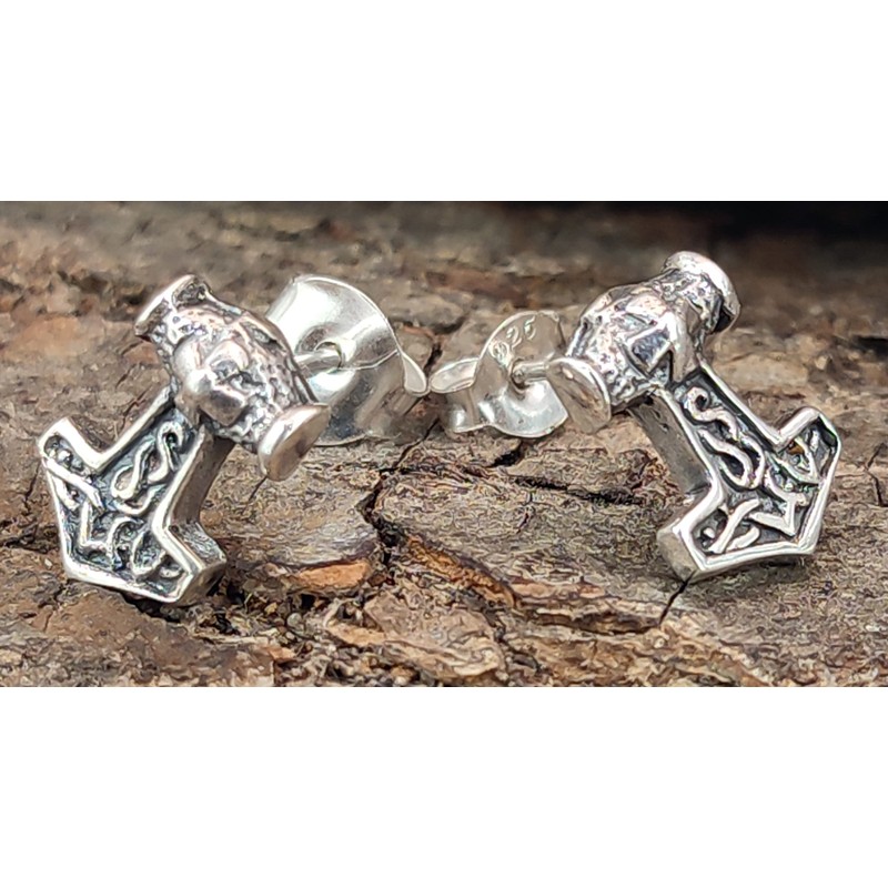 No. 29: Thor's Hammer Stud Earrings 925 Sterling Silver ST.29,
