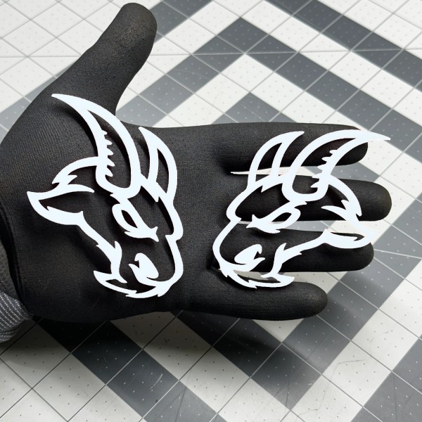 UsaStandard Angry Goat WHITE For RAM Car Truck Emblem Badge