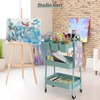 danpinera 3-Tier Rolling Cart, Utility Cart Mobile Metal Rolling Storage
