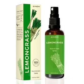 Lemongrass Room Linen & Pillow Spray by Aromafume | 100ml/3.38 fl oz | with Pure Lemongrass Essential Oil | Aromatherapy Spray for Relaxation, Sleep & Stress Relief | Mist for Bedding, Fabrics