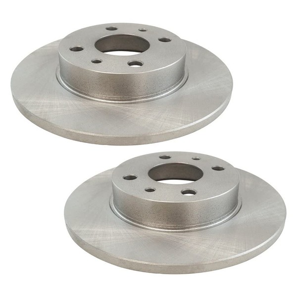 TRQ Rear Brake Rotors Set Solid Compatible with 2012-2019 Fiat
