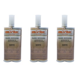 BLYSK Panel Bonding Adhesive MB90, Two-Part Epoxy, Urethane Epoxy, Durable Adhesive Bond, Metal, Aluminum, Plastic, High Strength Bond, Reduces Welding Time - 200 ml/6.75 fl oz. Cartridge (3)