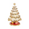QIFU Hand Painted White Christmas Tree Shape Jewelry Trinket Box