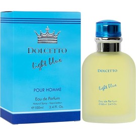 NovoGlow Dolcetto Light Blue Eau De Parfum for Men 3.4 Fl. Oz. 100ml Refreshing Combination of Woody Floral & Aquatic Fragrance - Scent Lasts All Day A Gift for Any Occasion