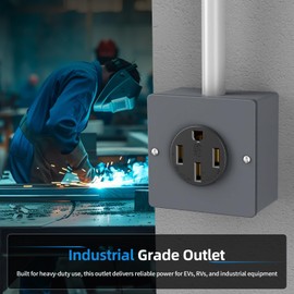 NEMA 14-50 Outlet Replacement for Electrical Panels120/240 Volt 50 Amp 4 Prong Receptacle Industrial Grade for RVs, EVs, Dryers, Welders, Oven, Stove, Plasma Cutters, Range ETL Listed
