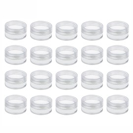 20pcs 5ml 5g Empty Cosmetic Jars Plastic Travel Pots Sample Containers with Lids for Creams Sample Makeup Glitter Storage