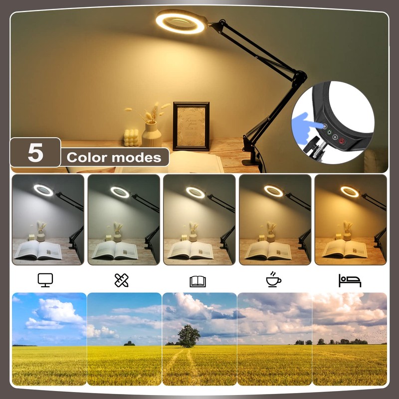 VEEMAGNI 12X 5 Inch Large Real Glass Magnifying Glass with