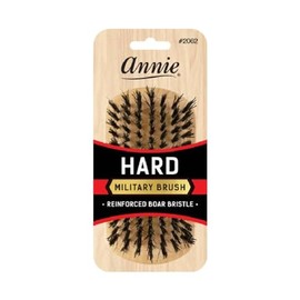 Annie HARD Military Reinforced Boar & Nylon Bristle Wave Hair Brush, 2" x 4" x 1 1/2", Light Brown, Men's Natural Hair Durag Brush