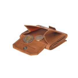 Josephine Osthoff Mini Wallet with Coin Compartment, RFID Credit Card Holder for Men and Women, Slim Wallet, 100% Genuine Leather, safari, coin purse