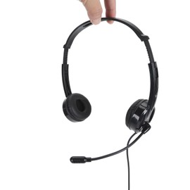 Sanpyl Auriculares de Oficina, Auriculares telefónicos con Cable y micrófono Giratorio de 120 Grados, Auriculares portátiles con Cable omnidireccionales con Clavija de 4 y 3,5