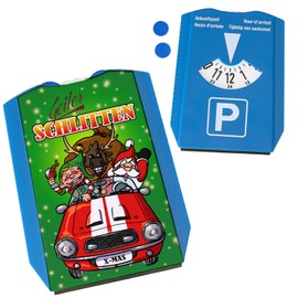 Geiler Sleigh – Reindeer Santa Claus and Elf Parking Disc with Ice Scraper as a Funny Gift for Friends of the Christmas Season to Create Christmas Mood in the Car