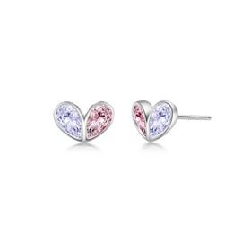 Free bird Women's First Earrings, Popular, Birthstone Earrings, Metal Allergies, 925 Silver, Heart Earrings, 18K Gold, Birthday Gift, For Women, Dating, Everyday Use, Valentine's Day, School Entrance