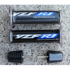 Blue Logo Gel Hand Grips & Bar Ends for Yamaha YZF R1