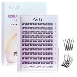GAQQI Wispy Lash Clusters 10-14mm Natural Cluster Lashes 120pcs, Upgrade 0.02mm Super Thin Fiber Velvet Eyelash Clusters C Curl Individual Lashes, DIY Cluster Eyelash Extensions at Home (Crown）
