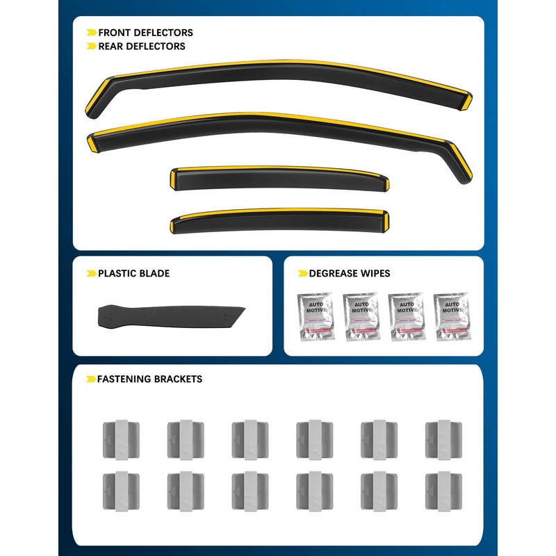 CXZHAZD Shatterproof in-Channel Rain Guards for Toyota Camry 2018-2024, Clip-on