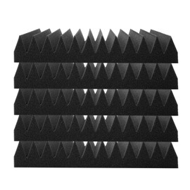 HAPPYBUY Acoustic Foam Panels, 50 Pack 12 x 12 x 2 inches, High Density, Fire-Resistant, Sound Dampening for Studio, Black