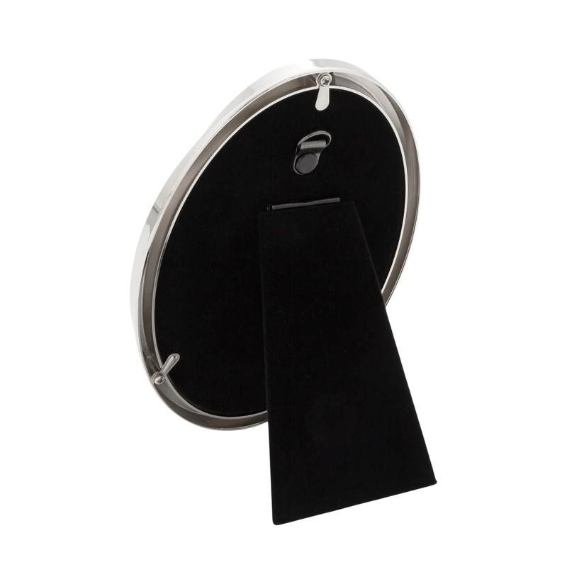 Happy Homewares Modern Oval Polished Nickel Plated Metal 4x6 Picture