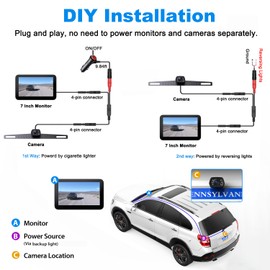 ZEROXCLUB Wired Backup Camera Kit with 7" Monitor, HD 1080P Display for Car Truck/Pickup/SUV/Van/RV, Night Vision Rear View Camera IP69 Waterproof-B7