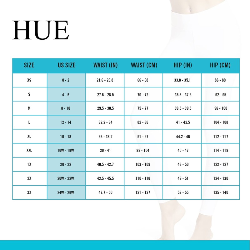 HUE Womens Leggings, White, Medium US