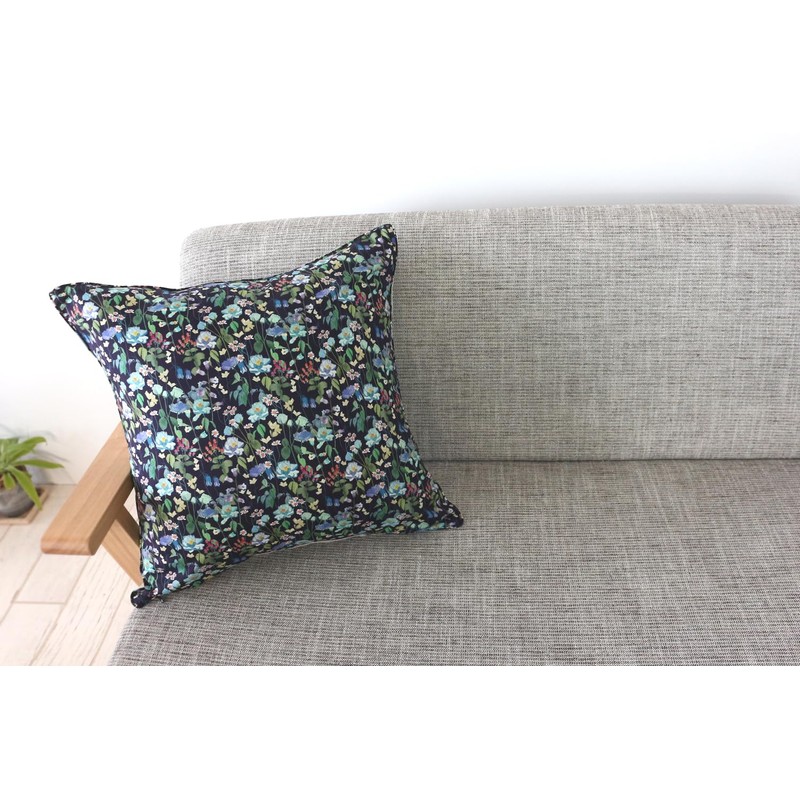 DDintex Floret LONDON Cushion Cover Fairy Tail Forest Navy 17.7